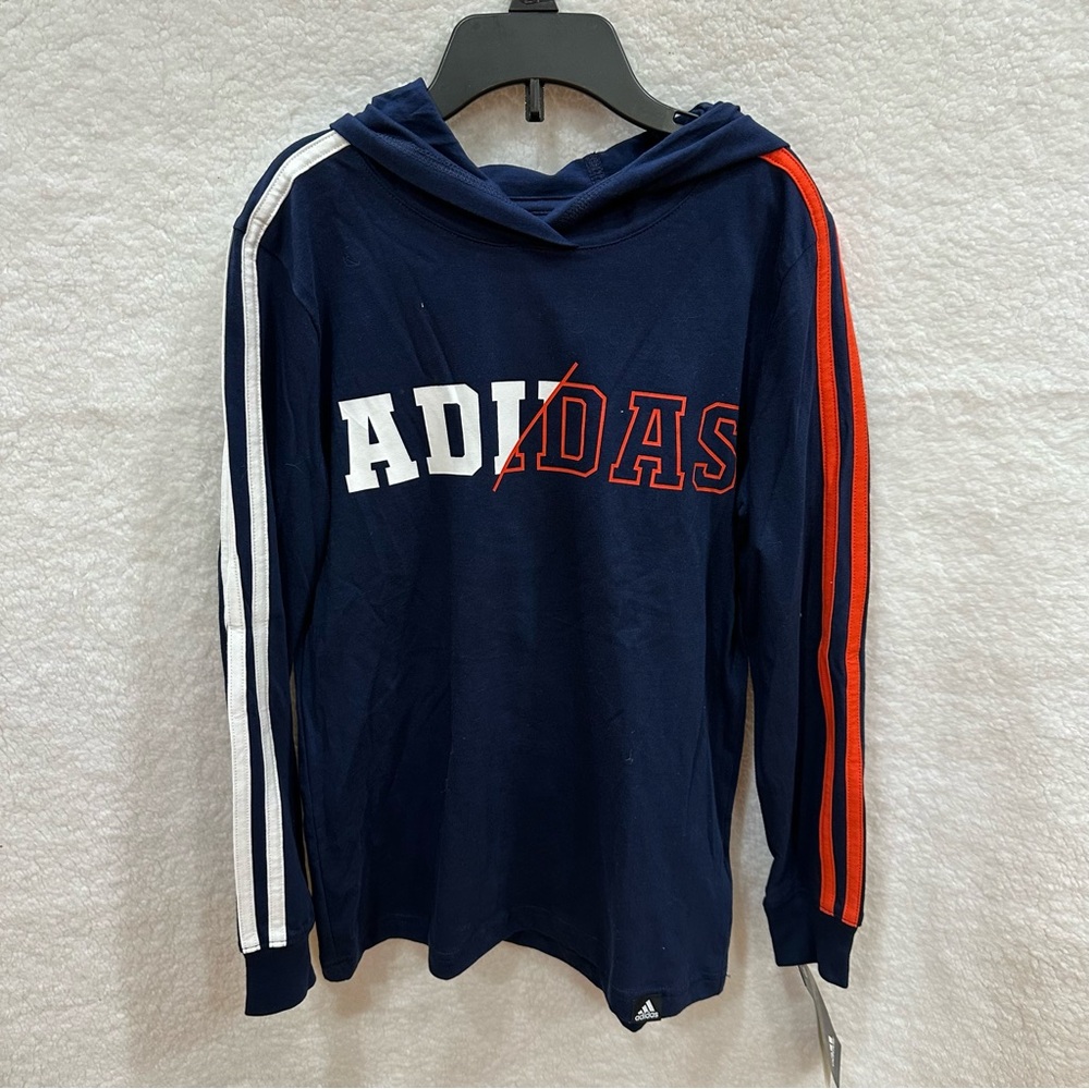 Boys Long Sleeve Adidas Hooded Tee